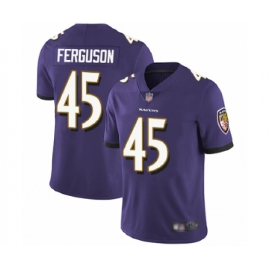 Youth Baltimore Ravens 45 Jaylon Ferguson Purple Team Color Vapor Untouchable Limited Player Football Jersey