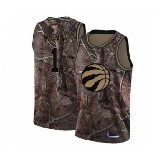 Men's Toronto Raptors 1 Patrick McCaw Swingman Camo Realtree Collection 2019 Basketball Finals Bound Jersey