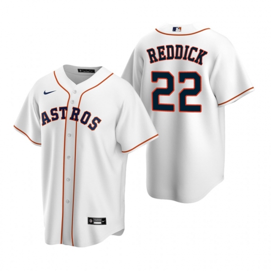 Men's Nike Houston Astros 22 Josh Reddick White Home Stitched Baseball Jersey