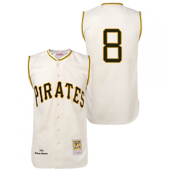 Men's Mitchell and Ness 1960 Pittsburgh Pirates 8 Willie Stargell Replica Cream Throwback MLB Jersey