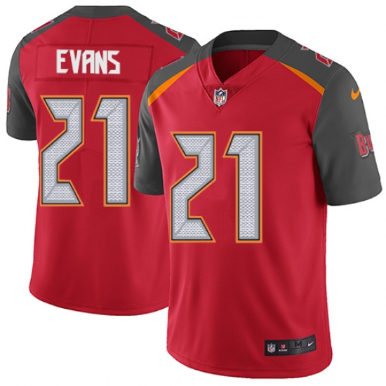 Men's Nike Tampa Bay Buccaneers 21 Justin Evans Red Team Color Vapor Untouchable Limited Player NFL Jersey