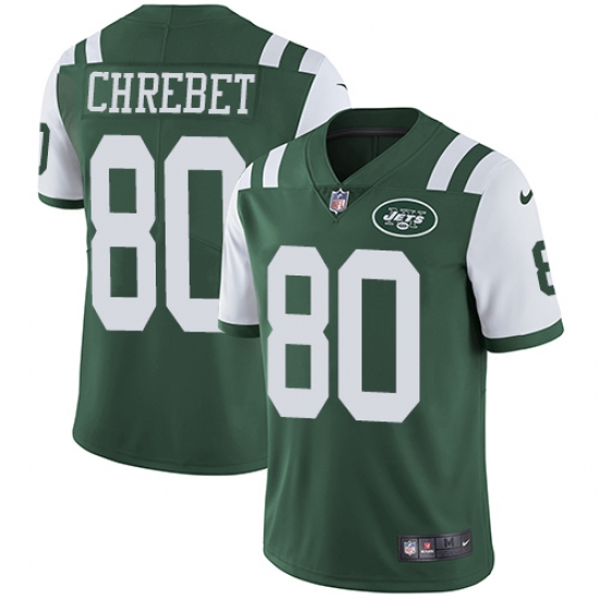 Men's Nike New York Jets 80 Wayne Chrebet Green Team Color Vapor Untouchable Limited Player NFL Jersey