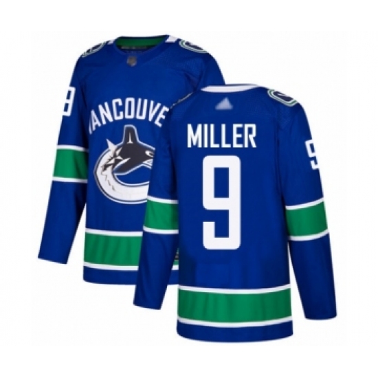 Men's Vancouver Canucks 9 J.T. Miller Authentic Blue Home Hockey Jersey