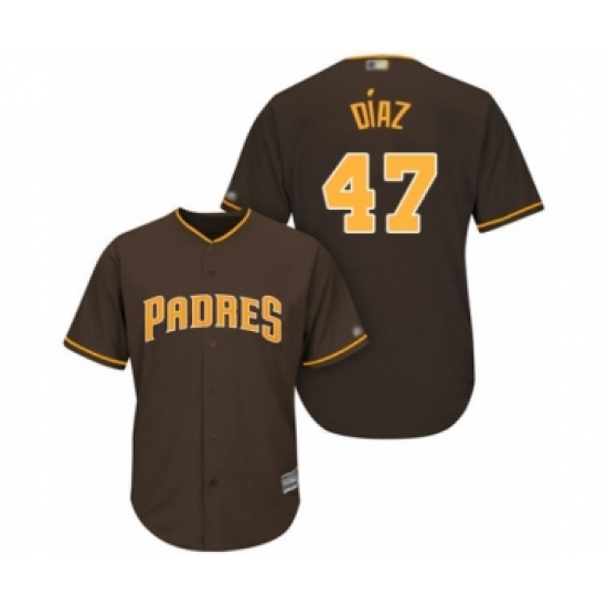 Youth San Diego Padres 47 Miguel Diaz Authentic Brown Alternate Cool Base Baseball Player Jersey