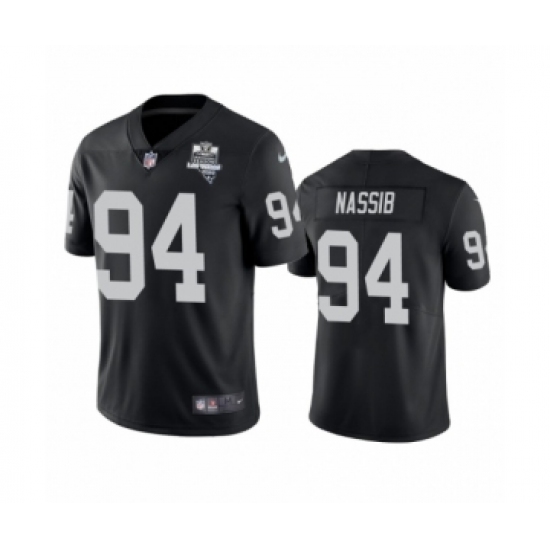 Men's Oakland Raiders 94 Carl Nassib Black 2020 Inaugural Season Vapor Limited Jersey