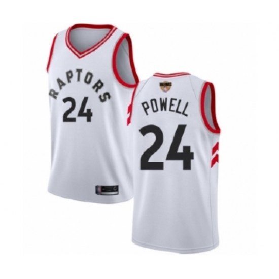 Men's Toronto Raptors 24 Norman Powell Swingman White 2019 Basketball Finals Bound Jersey - Association Edition