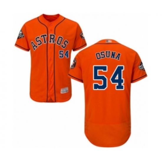 Men's Houston Astros 54 Roberto Osuna Orange Alternate Flex Base Authentic Collection 2019 World Series Bound Baseball Jersey