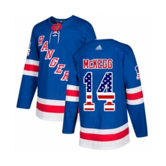 Youth New York Rangers 14 Greg McKegg Authentic Royal Blue USA Flag Fashion Hockey Jersey