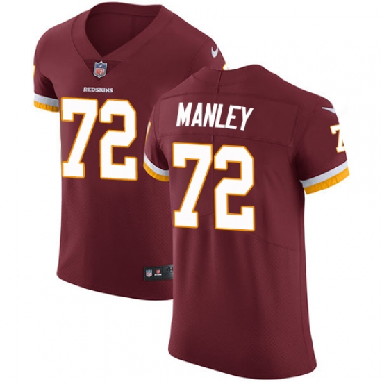 Men's Nike Washington Redskins 72 Dexter Manley Elite Burgundy Red Team Color NFL Jersey