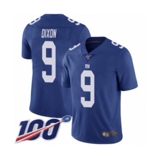 Men's New York Giants 9 Riley Dixon Royal Blue Team Color Vapor Untouchable Limited Player 100th Season Football Jersey