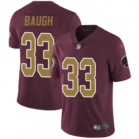 Youth Nike Washington Redskins 33 Sammy Baugh Burgundy Red/Gold Number Alternate 80TH Anniversary Vapor Untouchable Limited Player NFL Jersey