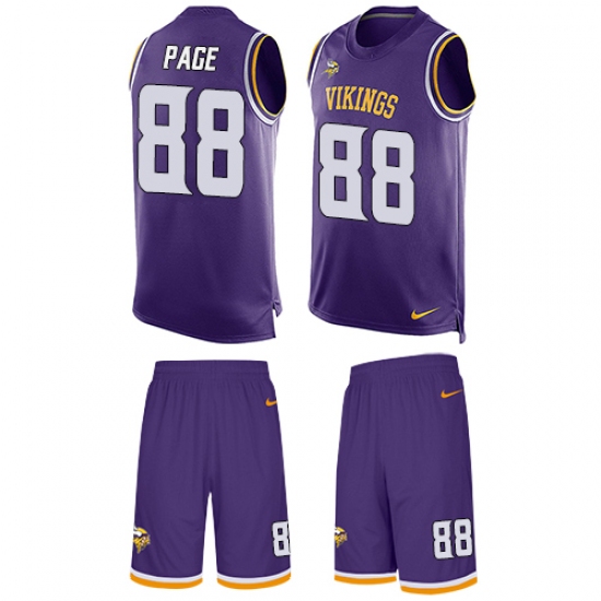 Men's Nike Minnesota Vikings 88 Alan Page Limited Purple Tank Top Suit NFL Jersey