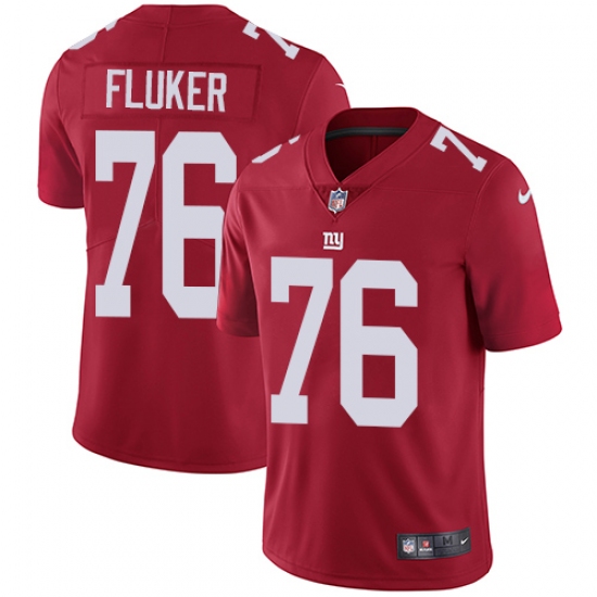 Men's Nike New York Giants 76 D.J. Fluker Red Alternate Vapor Untouchable Limited Player NFL Jersey