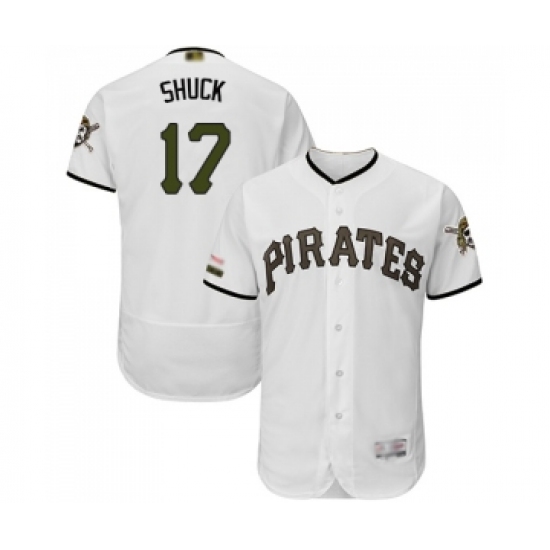 Men's Pittsburgh Pirates 17 JB Shuck White Alternate Authentic Collection Flex Base Baseball Jersey