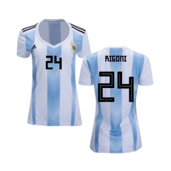 Women's Argentina 24 Rigoni Home Soccer Country Jersey