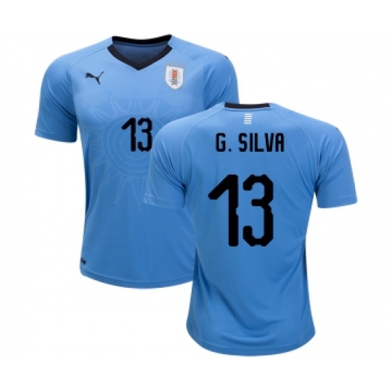 Uruguay 13 G.Silva Home Soccer Country Jersey