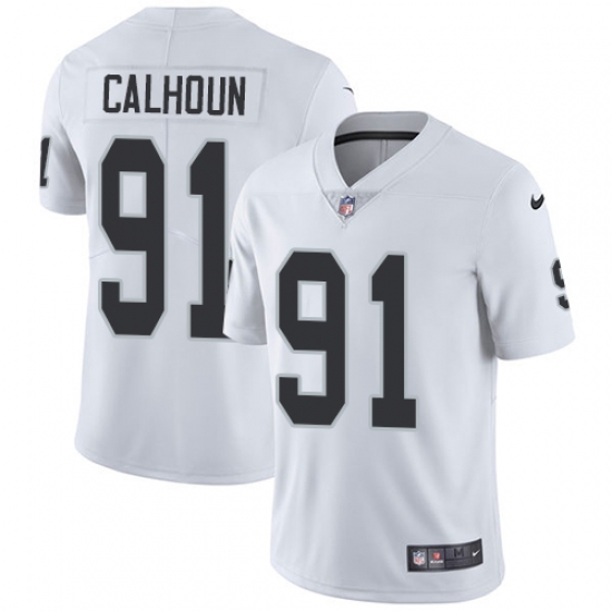 Youth Nike Oakland Raiders 91 Shilique Calhoun Elite White NFL Jersey