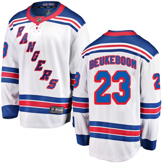 Men's New York Rangers 23 Jeff Beukeboom Fanatics Branded White Away Breakaway NHL Jersey