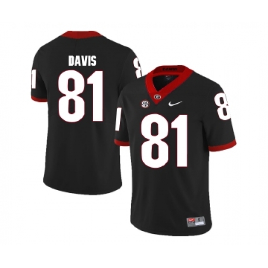 Georgia Bulldogs 81 Reggie Davis Black College Football Jersey