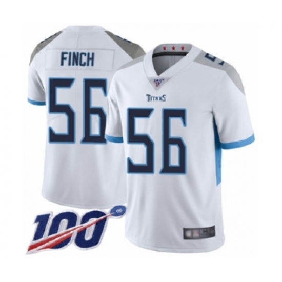 Youth Tennessee Titans 56 Sharif Finch White Vapor Untouchable Limited Player 100th Season Football Jersey