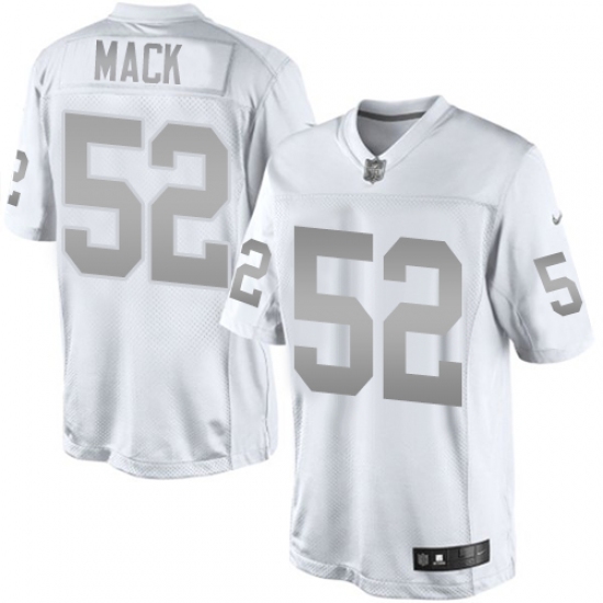 Men's Nike Oakland Raiders 52 Khalil Mack Limited White Platinum NFL Jersey