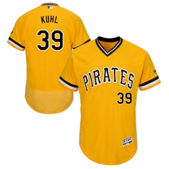 Men's Majestic Pittsburgh Pirates 39 Chad Kuhl Gold Alternate Flex Base Authentic Collection MLB Jersey