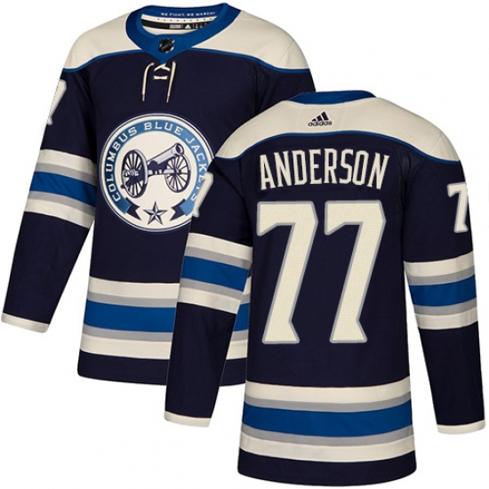 Youth Adidas Columbus Blue Jackets 77 Josh Anderson Authentic Navy Blue Alternate NHL Jersey