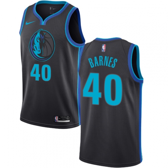 Men's Nike Dallas Mavericks 40 Harrison Barnes Swingman Charcoal NBA Jersey - City Edition