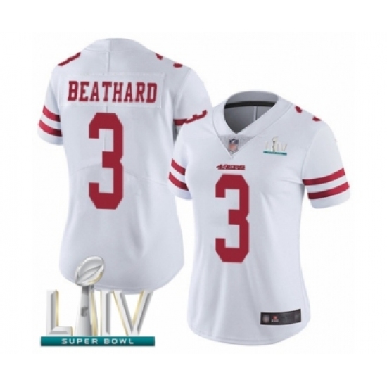 Women's San Francisco 49ers 3 C. J. Beathard White Vapor Untouchable Limited Player Super Bowl LIV Bound Football Jersey