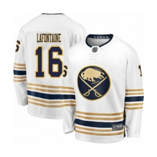 Men's Buffalo Sabres 16 Pat Lafontaine Fanatics Branded White 50th Season Breakaway Hockey Jersey