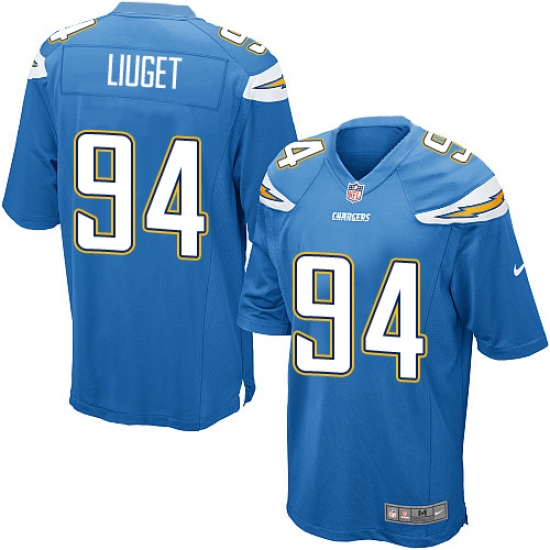 Men's Nike Los Angeles Chargers 94 Corey Liuget Game Electric Blue Alternate NFL Jersey