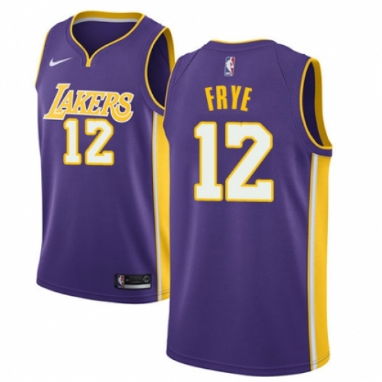 Men's Nike Los Angeles Lakers 12 Channing Frye Authentic Purple NBA Jersey - Icon Edition