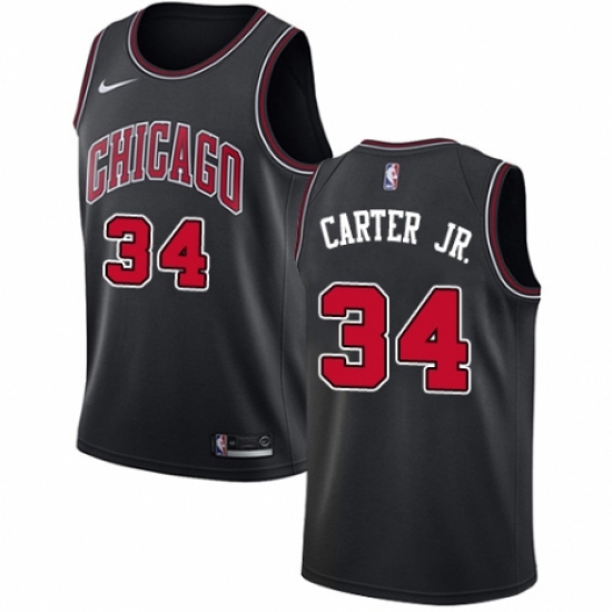 Men's Nike Chicago Bulls 34 Wendell Carter Jr. Swingman Black NBA Jersey Statement Edition