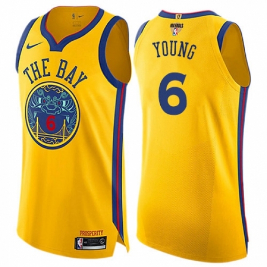 Women's Nike Golden State Warriors 6 Nick Young Swingman Gold 2018 NBA Finals Bound NBA Jersey - City Edition