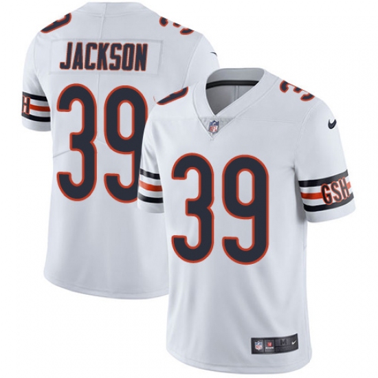 Men's Nike Chicago Bears 39 Eddie Jackson White Vapor Untouchable Limited Player NFL Jersey