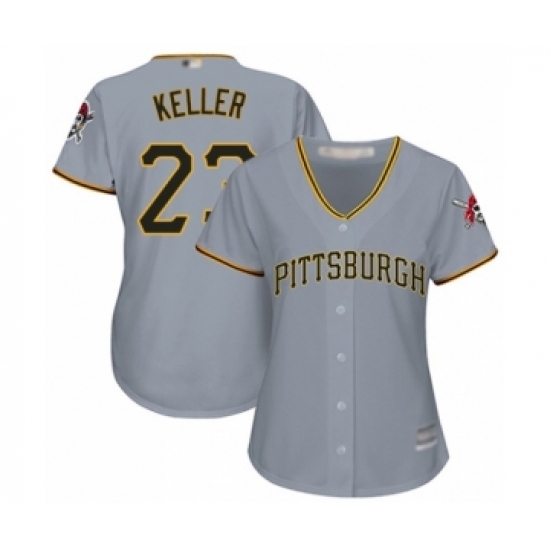 Women's Pittsburgh Pirates 23 Mitch Keller Authentic Grey Road Cool Base Baseball Player Jersey