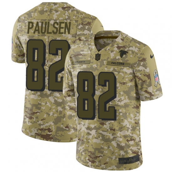 Youth Nike Atlanta Falcons 82 Logan Paulsen Limited Camo 2018 Salute to Service NFL Jersey