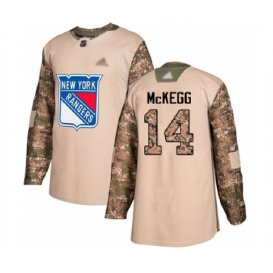 Youth New York Rangers 14 Greg McKegg Authentic Camo Veterans Day Practice Hockey Jersey