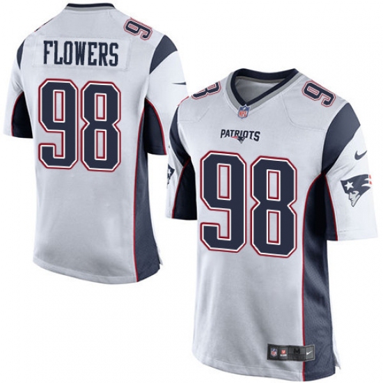 Men's Nike New England Patriots 98 Trey Flowers Game White NFL Jersey