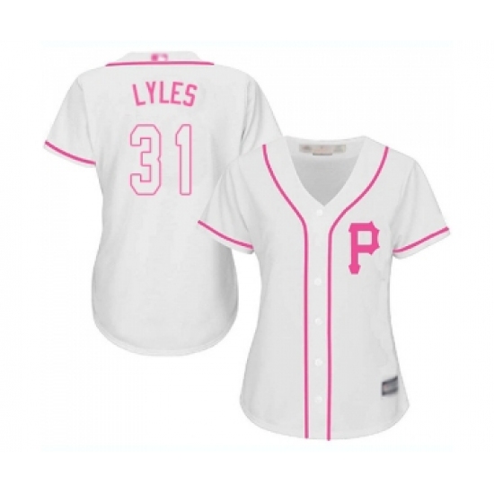 Women's Pittsburgh Pirates 31 Jordan Lyles Replica White Fashion Cool Base Baseball Jersey