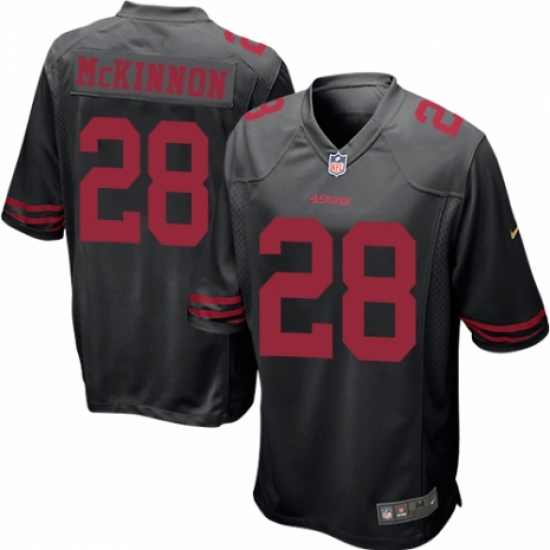 Men's Nike San Francisco 49ers 28 Jerick McKinnon Game Black NFL Jersey