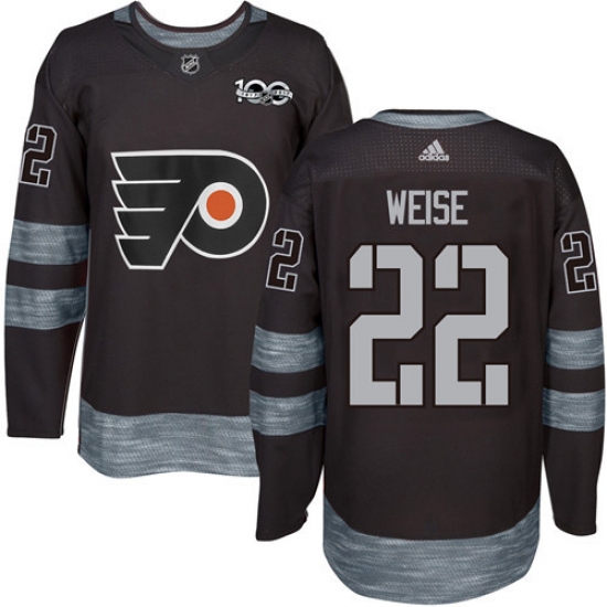 Men's Adidas Philadelphia Flyers 22 Dale Weise Premier Black 1917-2017 100th Anniversary NHL Jersey