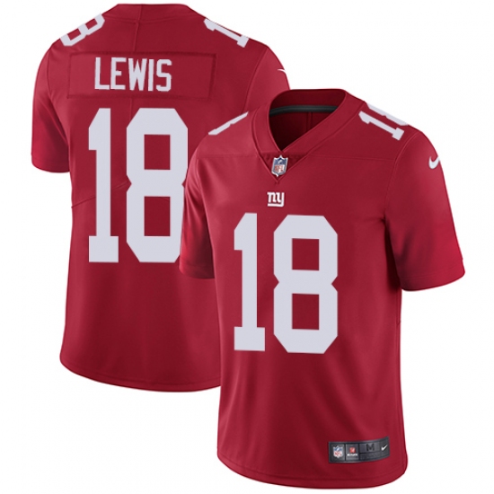 Men's Nike New York Giants 18 Roger Lewis Red Alternate Vapor Untouchable Limited Player NFL Jersey