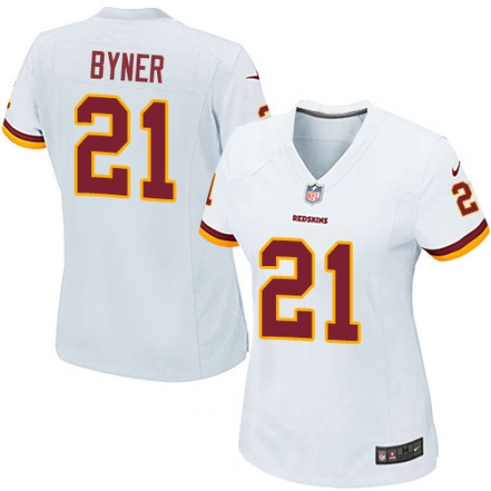 Women's Nike Washington Redskins 21 Earnest Byner Game White NFL Jersey