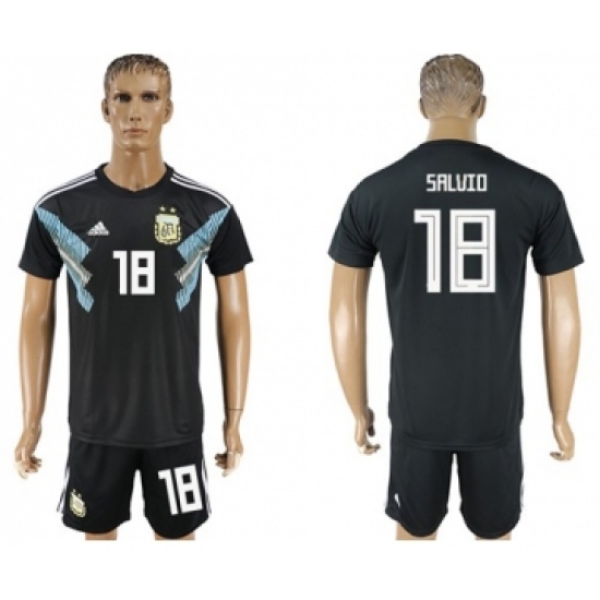 Argentina 18 Salvio Away Soccer Country Jersey