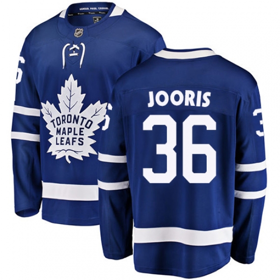 Men's Toronto Maple Leafs 36 Josh Jooris Authentic Royal Blue Home Fanatics Branded Breakaway NHL Jersey