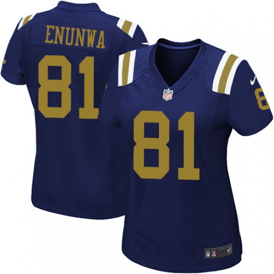 Women's Nike New York Jets 81 Quincy Enunwa Elite Navy Blue Alternate NFL Jersey