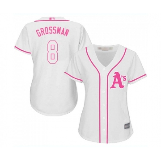 Women's Oakland Athletics 8 Robbie Grossman Replica White Fashion Cool Base Baseball Jersey