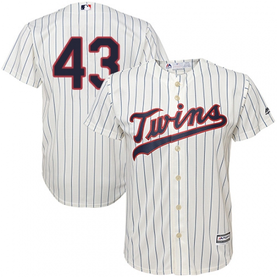 Youth Majestic Minnesota Twins 43 Addison Reed Authentic Cream Alternate Cool Base MLB Jersey