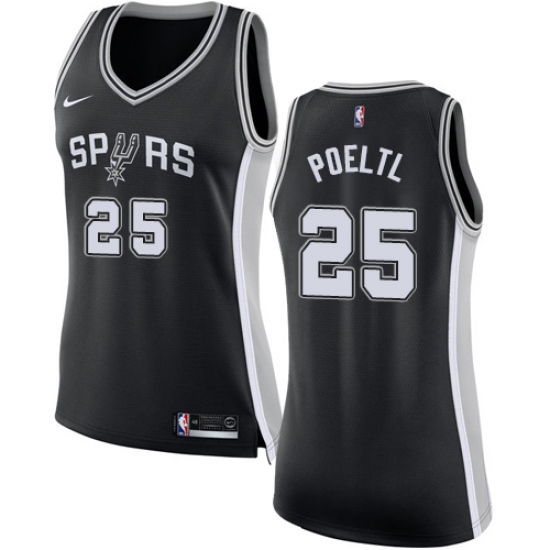 Women's Nike San Antonio Spurs 25 Jakob Poeltl Swingman Black NBA Jersey - Icon Edition